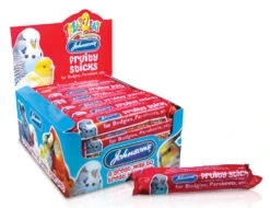 28 X Johnson's Treat2eat Budgie Fruity Stick 45g
