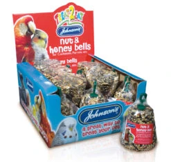 15 X Johnson's Treat-2-Eat Cockatiel/parrot Nut & Honey Bell 50g