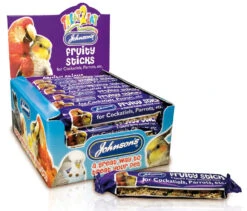 28 X Johnson's Treat2eat Cockatiel/parrot Fruity Stick 45g