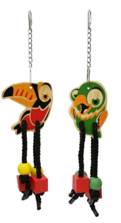 Rosewood Woodies Birdy Danglers Parrot Toys