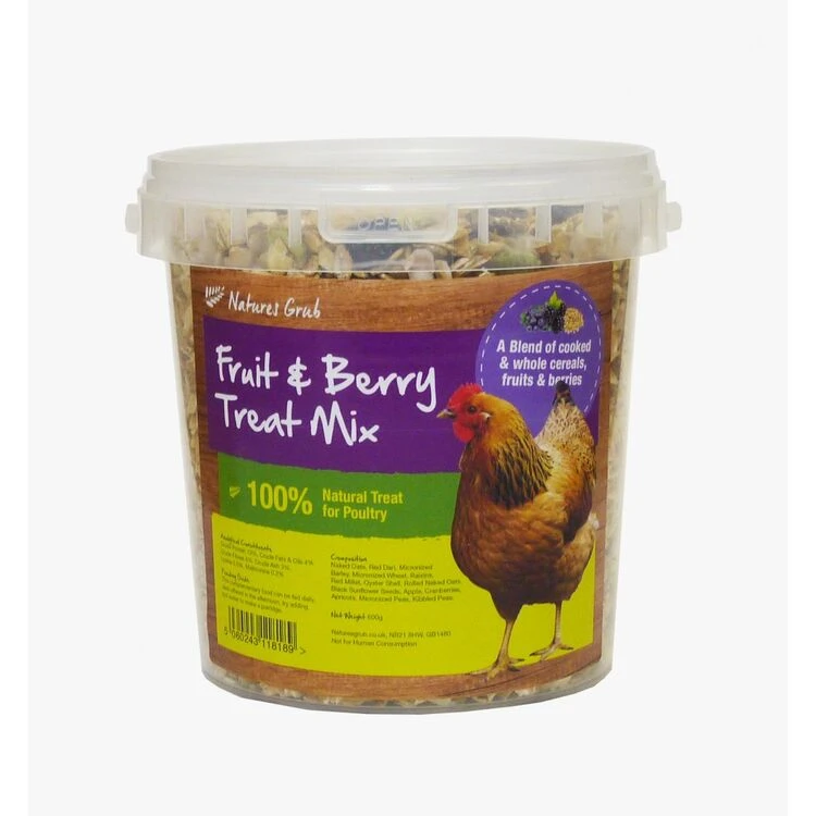6 X Natures Grub Fruit And Berry Poultry Treat Mix 600g 1 6 X Natures Grub Fruit And Berry Poultry Treat Mix 600g